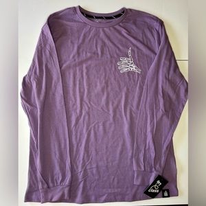 Spooky skeleton thumbs up lilac purple long sleeve. Art Class